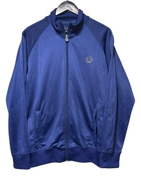 Fred Perry Royal Blue Zip-Up Track Jacket with Laurel Wreath